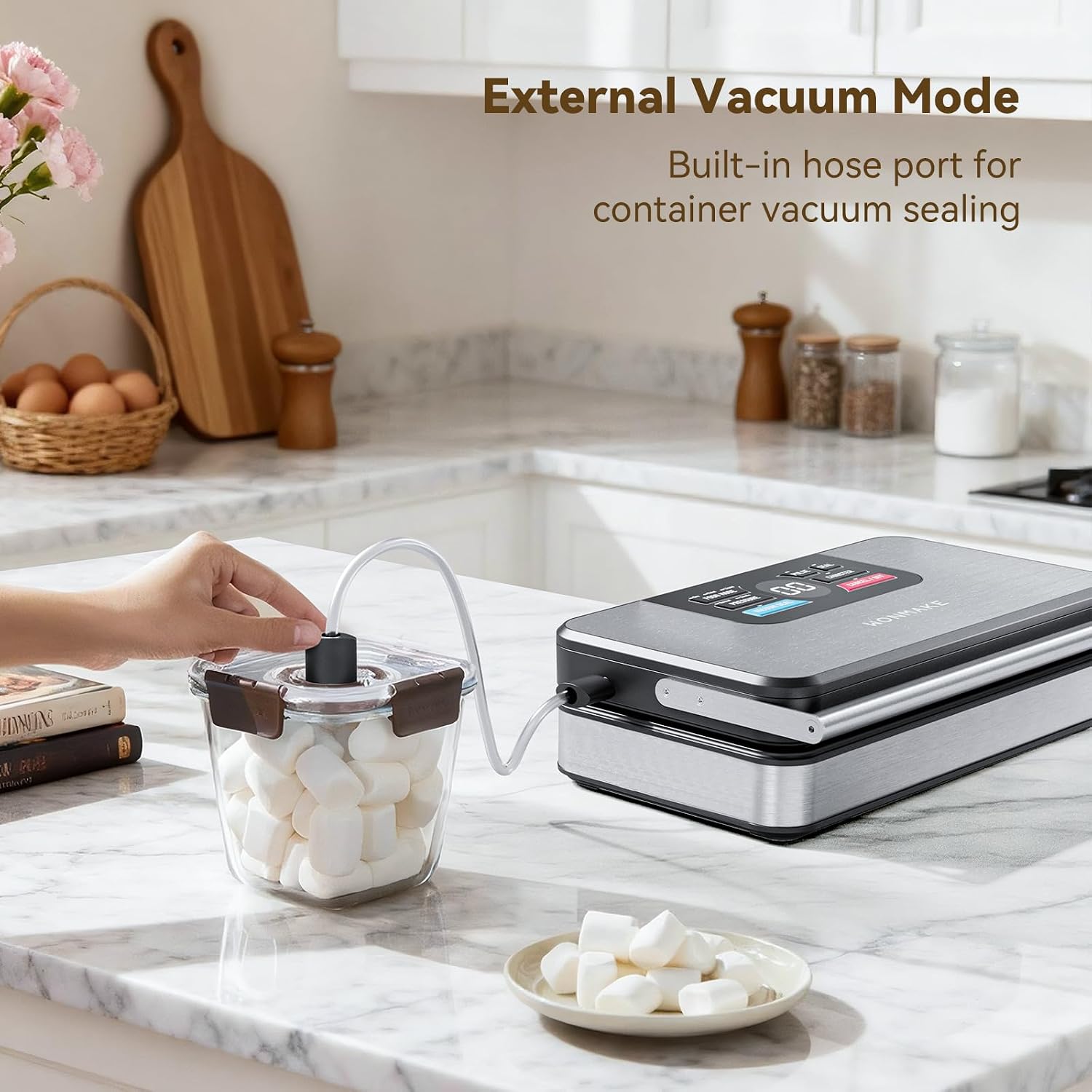 Detalle de 95kPa 10-in-1 Fully Automatic Vacuum Sealer Machine (Digital Display, Built-in Cutter, Roll Storage, Stainless Steel)