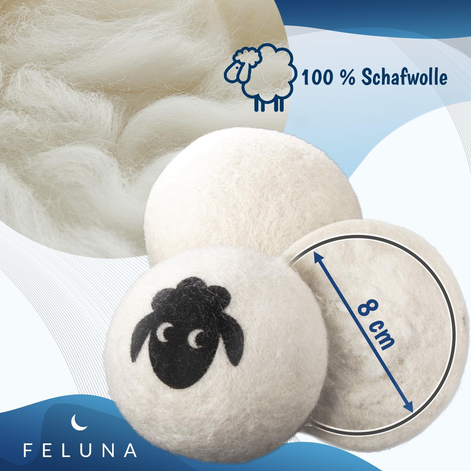 Thumbnail 5 de Feluna Eco Dryer Balls – Boules de séchage en laine 100% naturelle (set de 6)