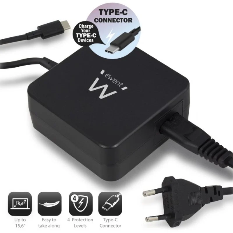 Thumbnail 2 de EWENT EW3980: Cargador USB-C de 65 W con PD y cable de 3 m para portátil de 15,6
