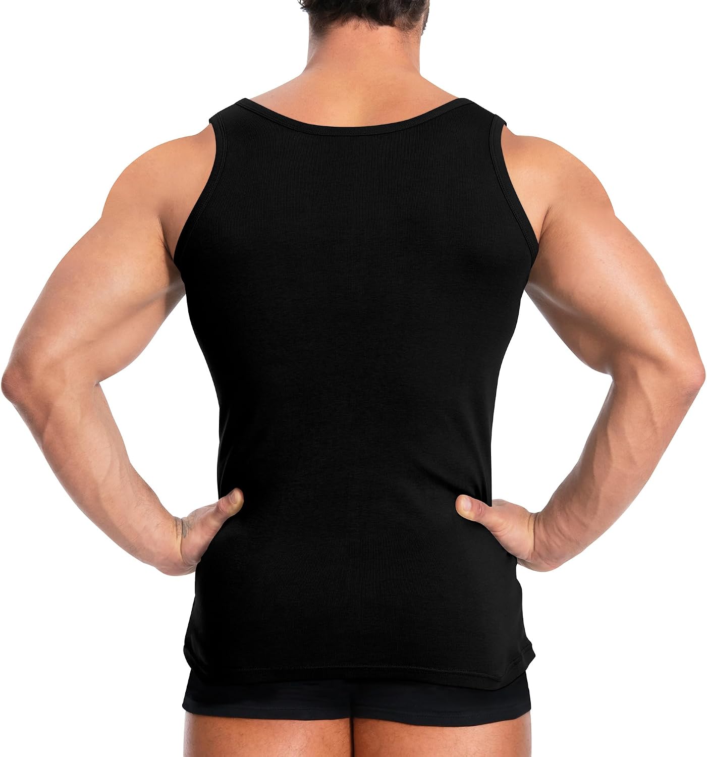 Detalle de YOUCHAN heren-tanktop, 3-pack naadloos onderhemd van 100% katoen