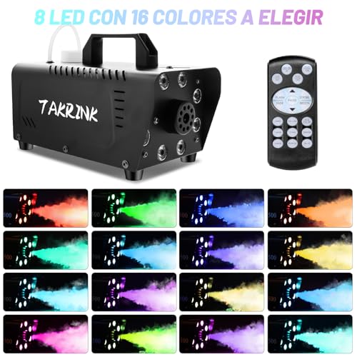 Thumbnail 5 de TAKRINK Máquina de Humo 900W Automática con 8 LED RGB y mando inalámbrico