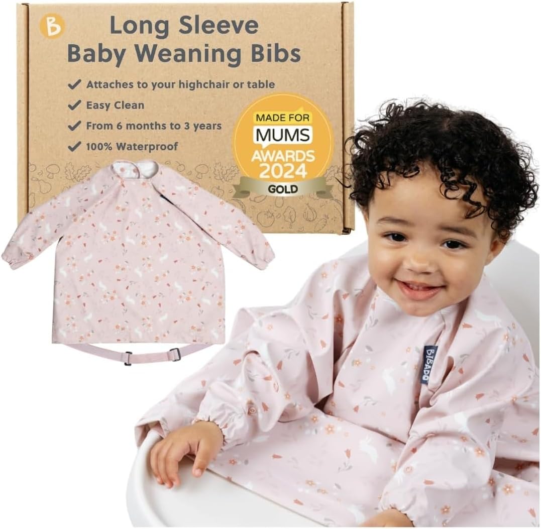 Detalle de BIBaDO Long Sleeve Baby Bibs – Coverall Weaning Bib for 6–36 Months