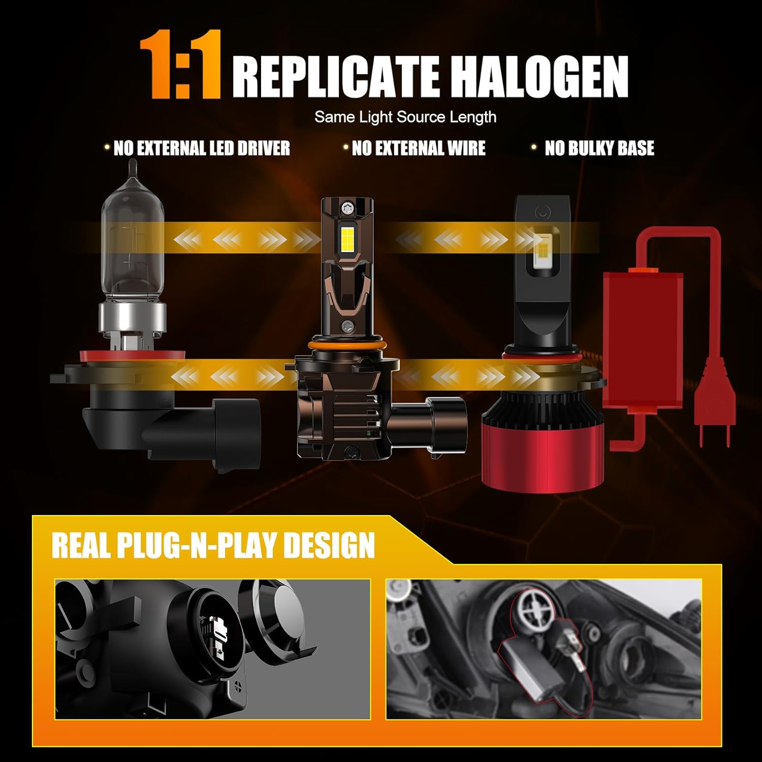 Thumbnail 3 de WAIXINGREN HB4 9006 LED Headlight Bulbs: 32000LM, 6500K, Plug & Play (Pair of 2)