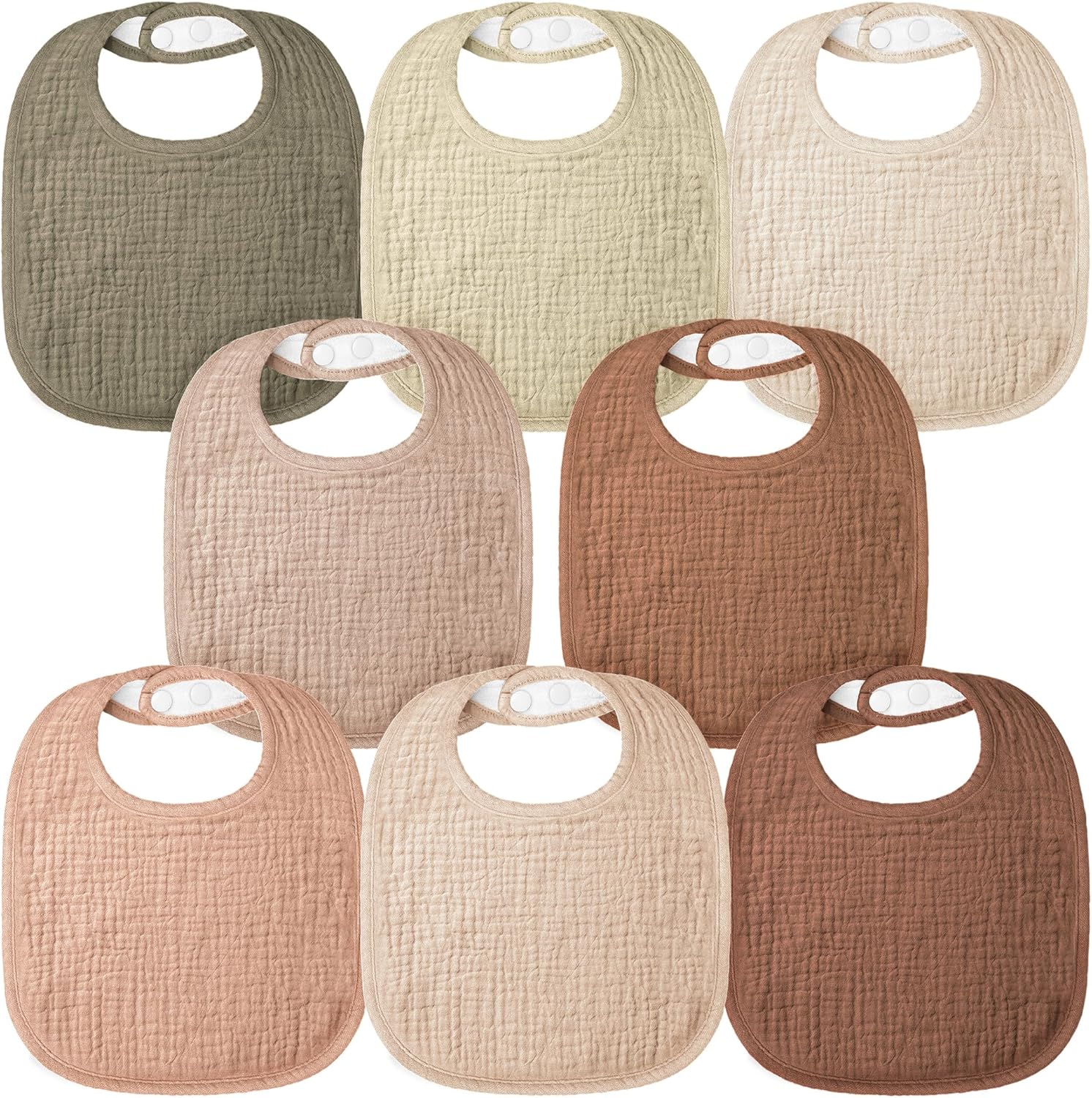 Thumbnail 6 de bearmoss Muslin Baby Dribble Bibs (100% cotton) – 8-pack adjustable bandana bibs