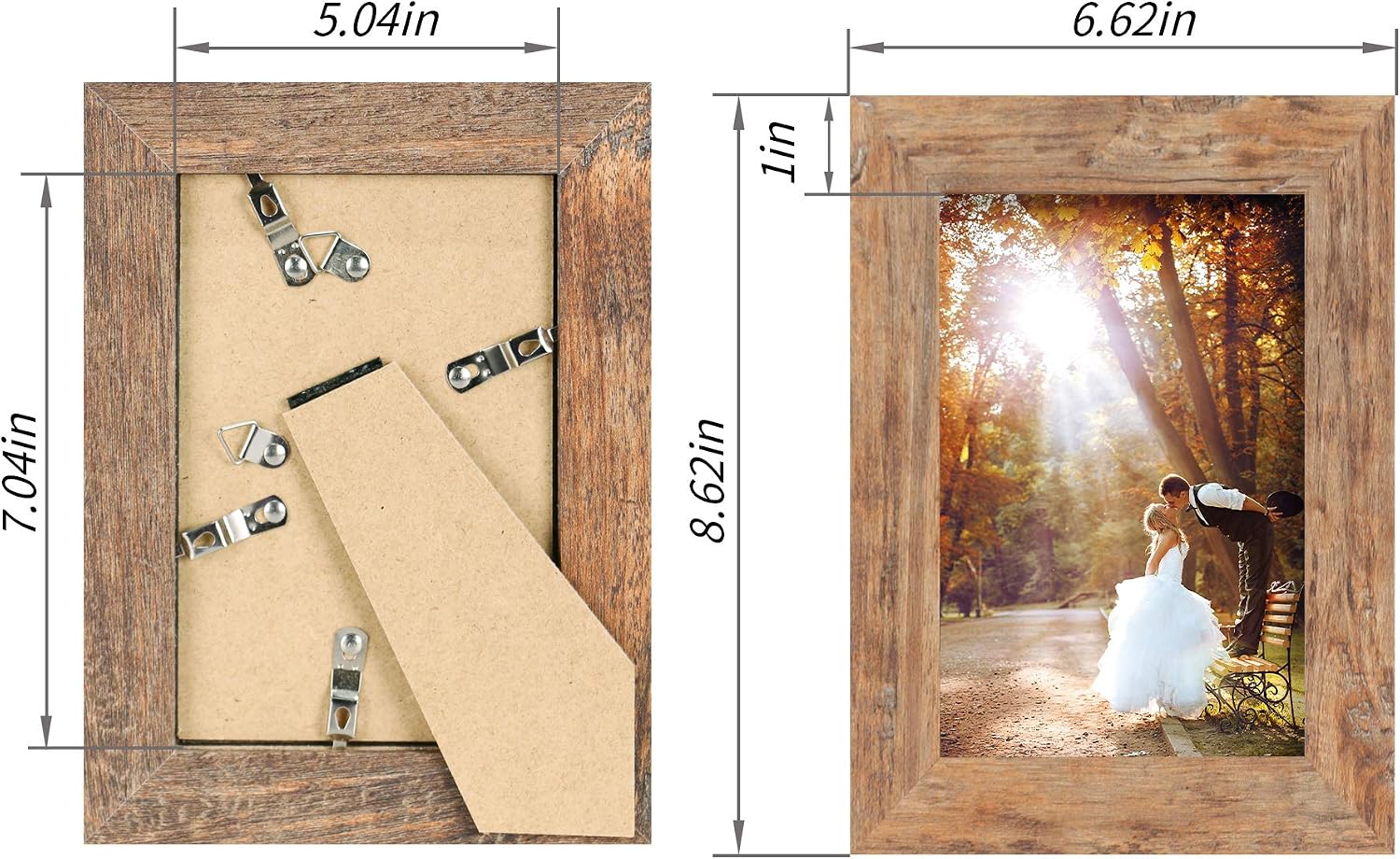 Detalle 2 de iRahmen 5x7 Picture Frame Set, Rustic Brown 🖼