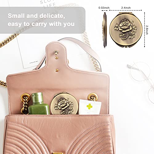 Thumbnail 6 de ANZHUO Portable Metal Folding Mirror, MINI (Bronze) – Compact Travel Make-up Mirror