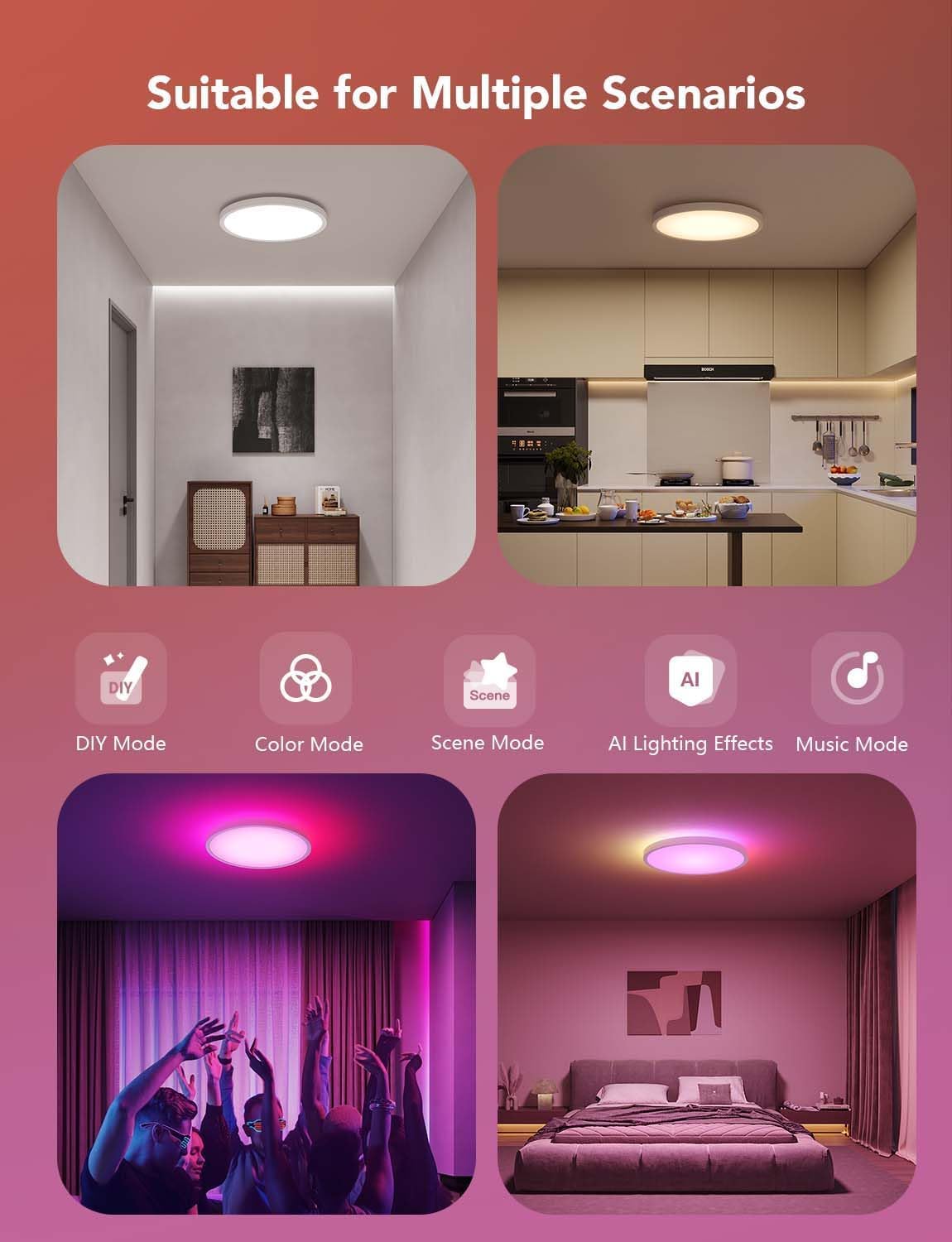 Thumbnail 5 de Govee LED Ceiling Light 2400LM RGBIC Ø30cm