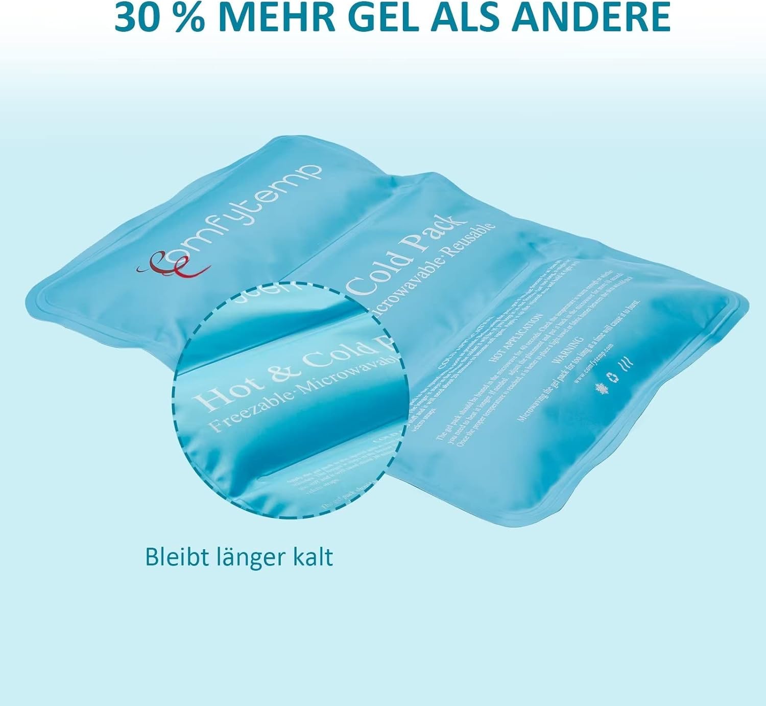 Thumbnail 1 de Comfytemp Große Kühlpads Gel mit Klettband, 27x37 cm – Wiederverwendbar für Schulter, Nacken, Rücken, Knie & Gesäß