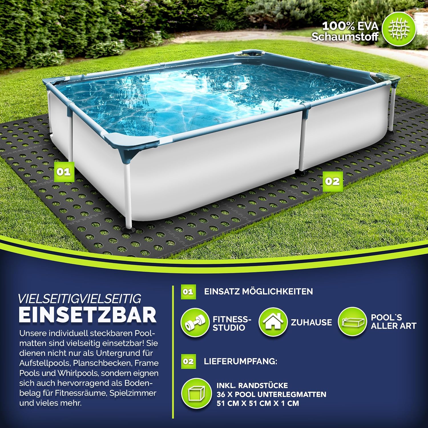 Thumbnail 6 de tillvex Tapis de protection piscine 36 pièces 51x51 cm