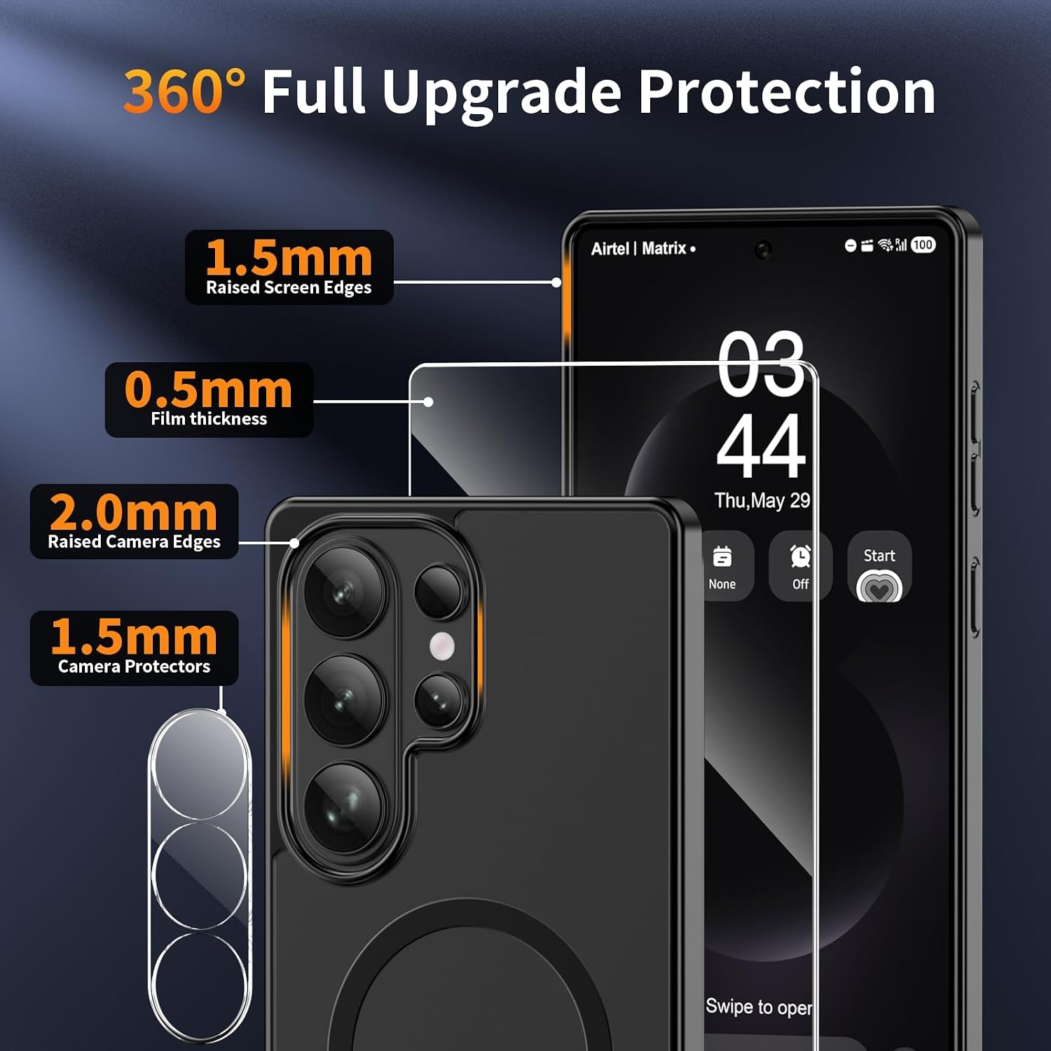 Detalle 2 de YNMEacc Magnetic Case for Samsung Galaxy S26 Ultra with Screen & Lens Protectors (6.9"), MagSafe Compatible