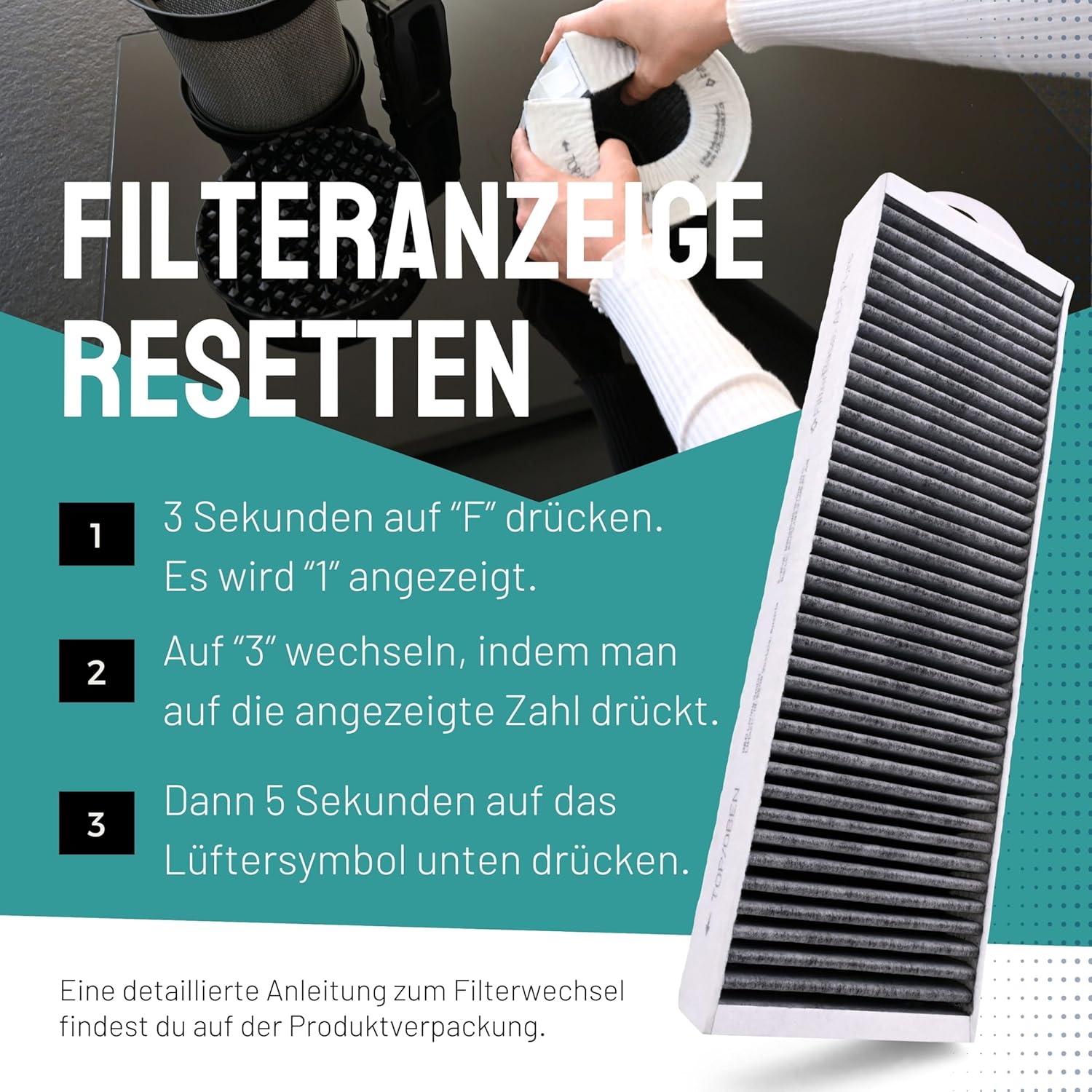 Thumbnail 4 de FILTERBASE Aktivkohlefilter 425×130×50 mm