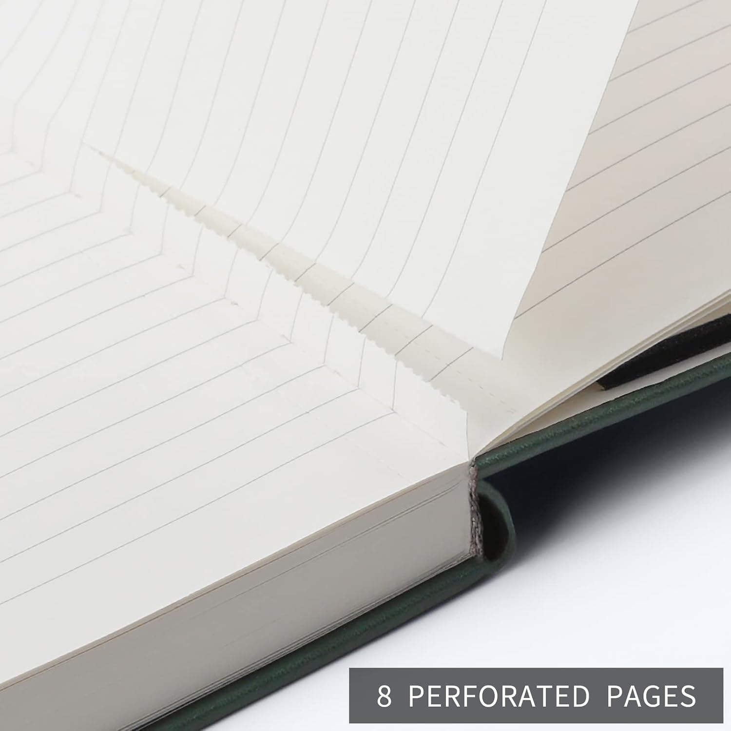 Detalle de RETTAcy Lined Journal Notebook (A5) with hardcover, 192 numbered pages and 100gsm ruled paper – Green