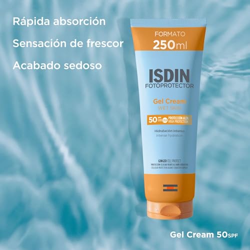 Detalle de ISDIN Fotoprotección Gel Cream SPF 50: protector solar corporal gel-crema de rápida absorción (250 ml)