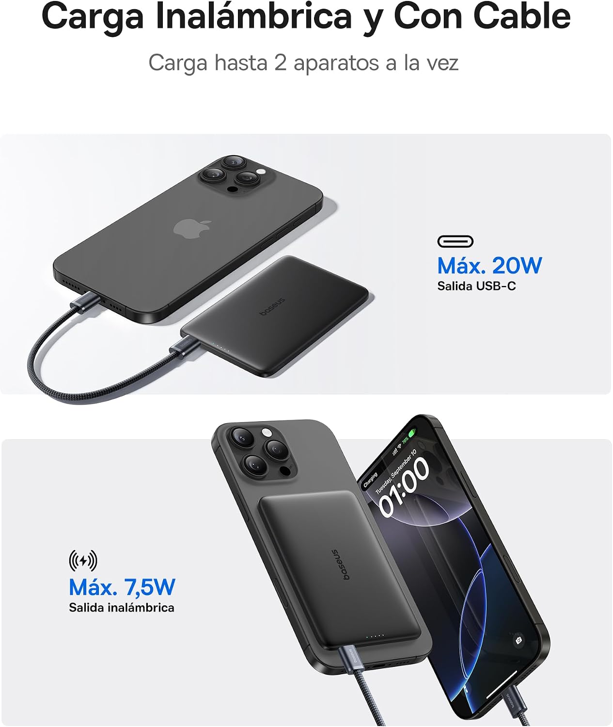 Thumbnail 2 de Baseus Picogo AM41 Power Bank ⚡ 5000mAh, MagSafe, PD 20W, Portable