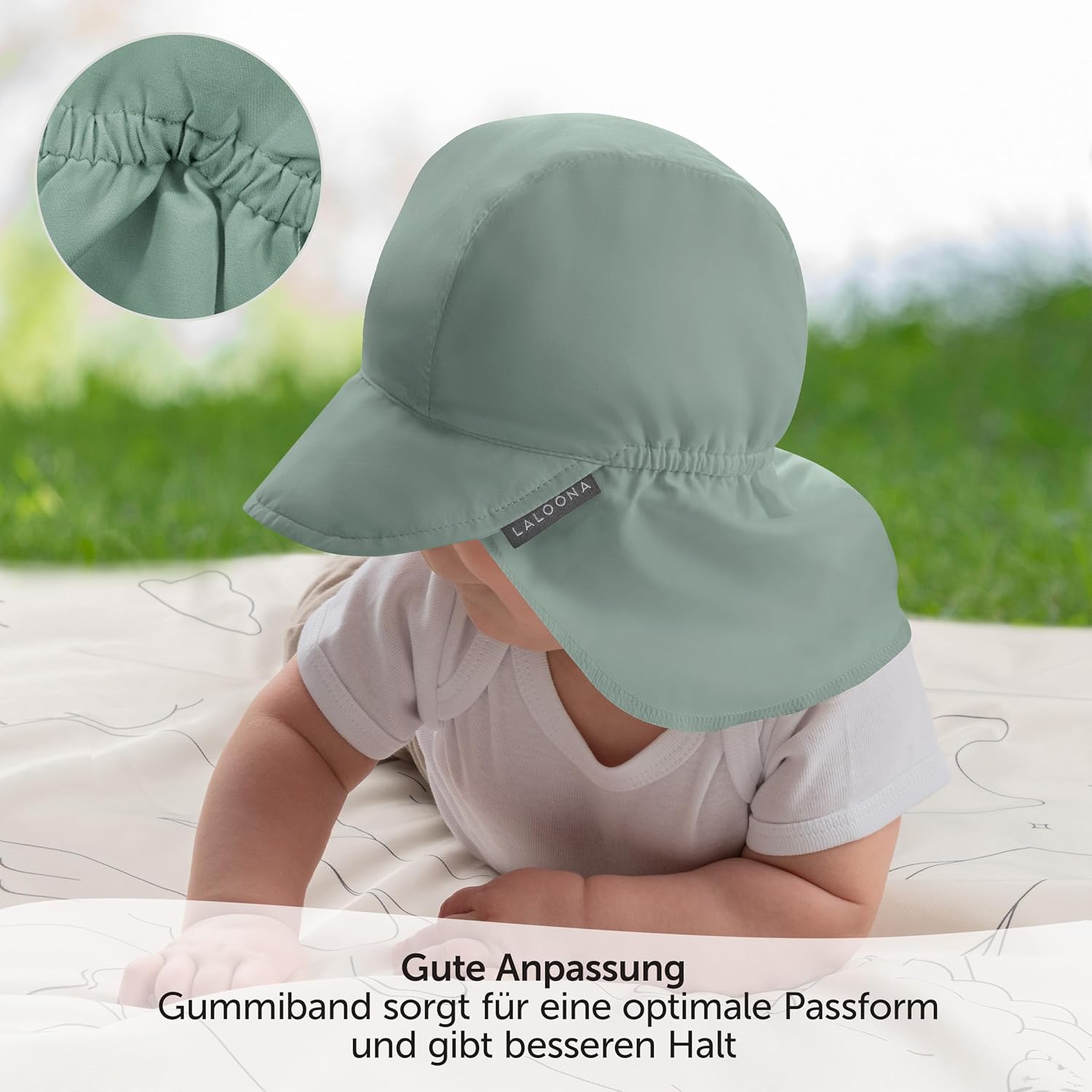 Thumbnail 2 de LaLoona Baby Schirmmütze UV 80+ mit Nackenschutz – atmungsaktiver Sonnenhut für 3–36 Monate