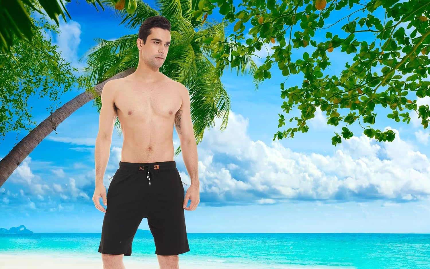 Thumbnail 5 de QPNGRP Men's Casual Shorts with Drawstring and Zipper Pockets