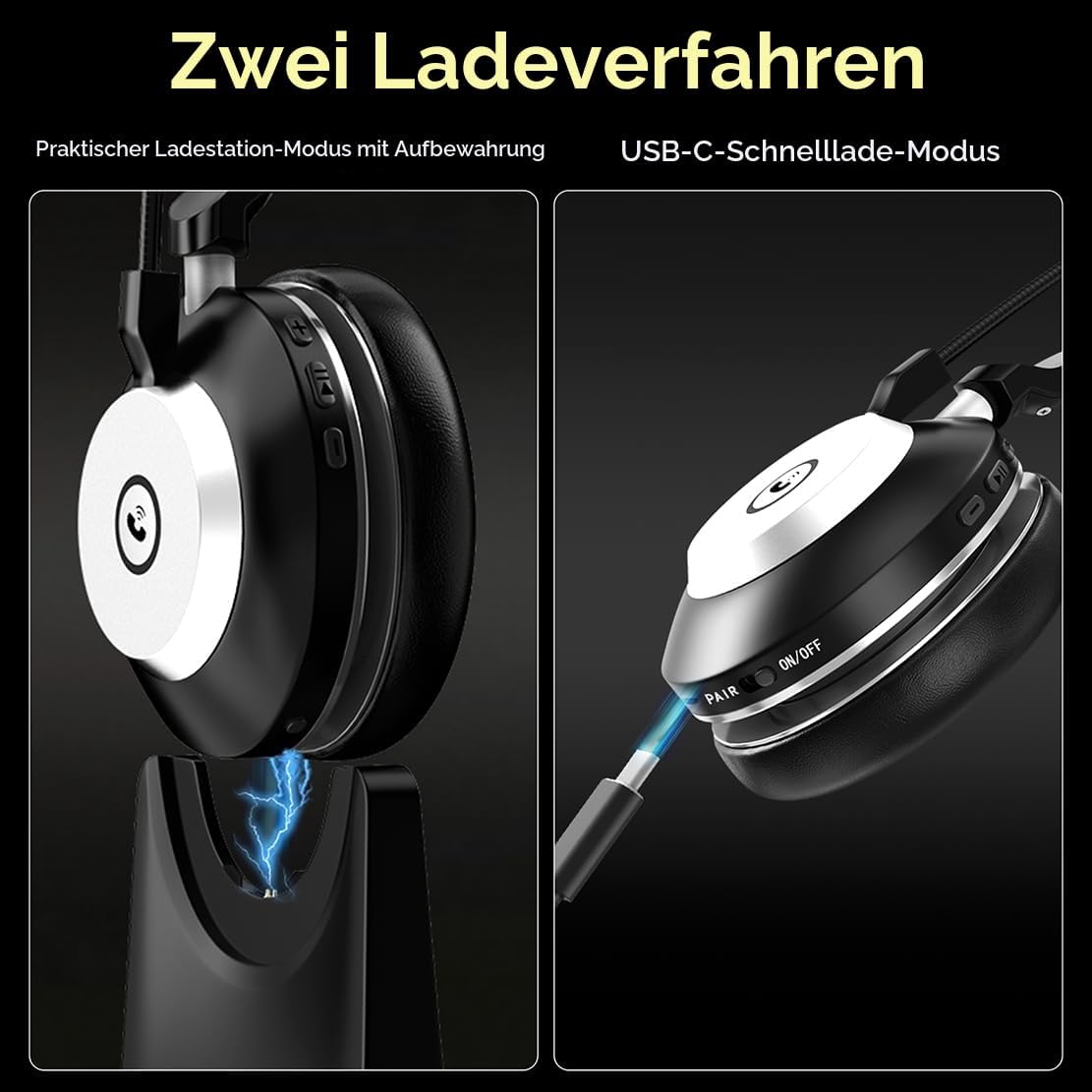 Detalle 2 de Wantek Bluetooth-Headset V5.2