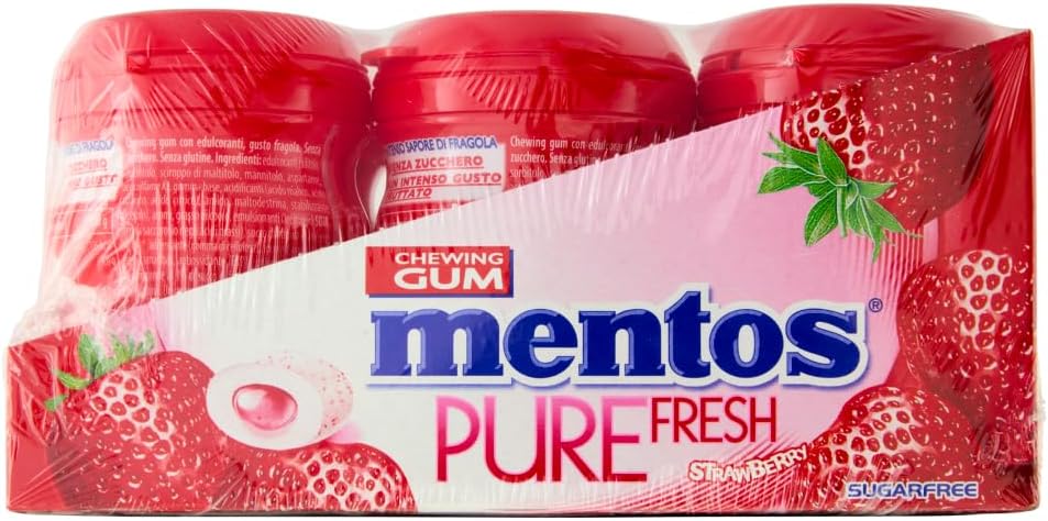 Detalle de Mentos Pure Fresh Strawberry 6 barattoli 🍓