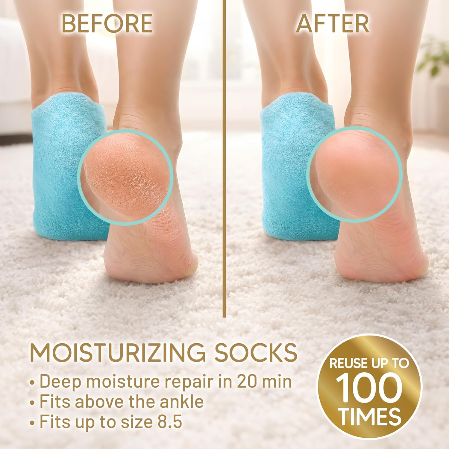 Detalle 2 de Moisturizing Socks Up to Size 8.5