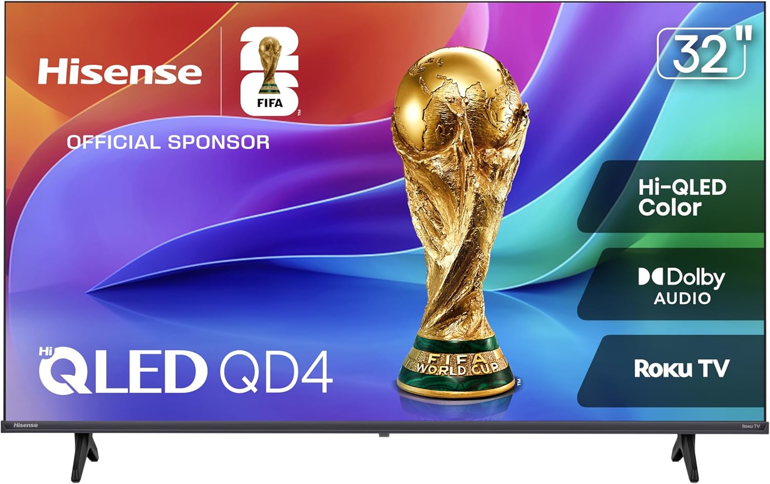 Detalle de Hisense 32-Inch Class QD4SR Hi-QLED HD Smart Roku TV (32QD4HSR, 2026)