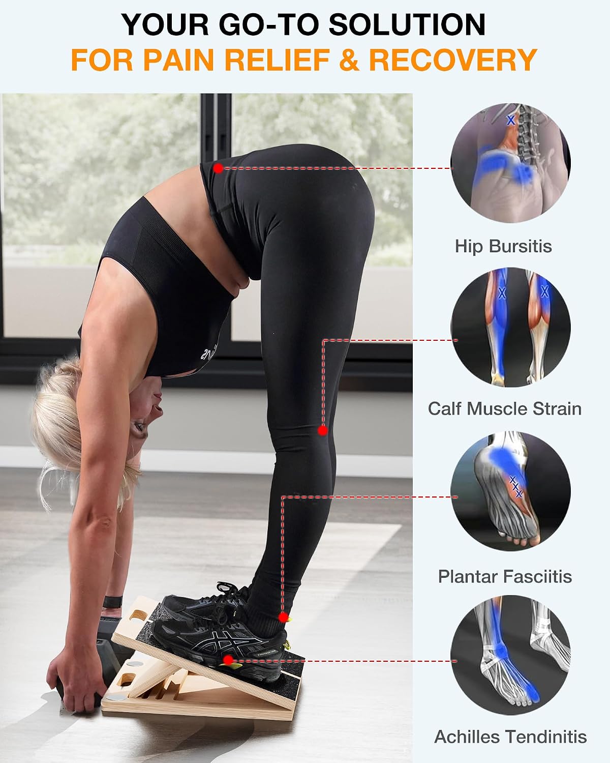 Thumbnail 5 de TEMI LJB-NEW Slant Board for Calf Stretching with Four Angles and Rehab Kit