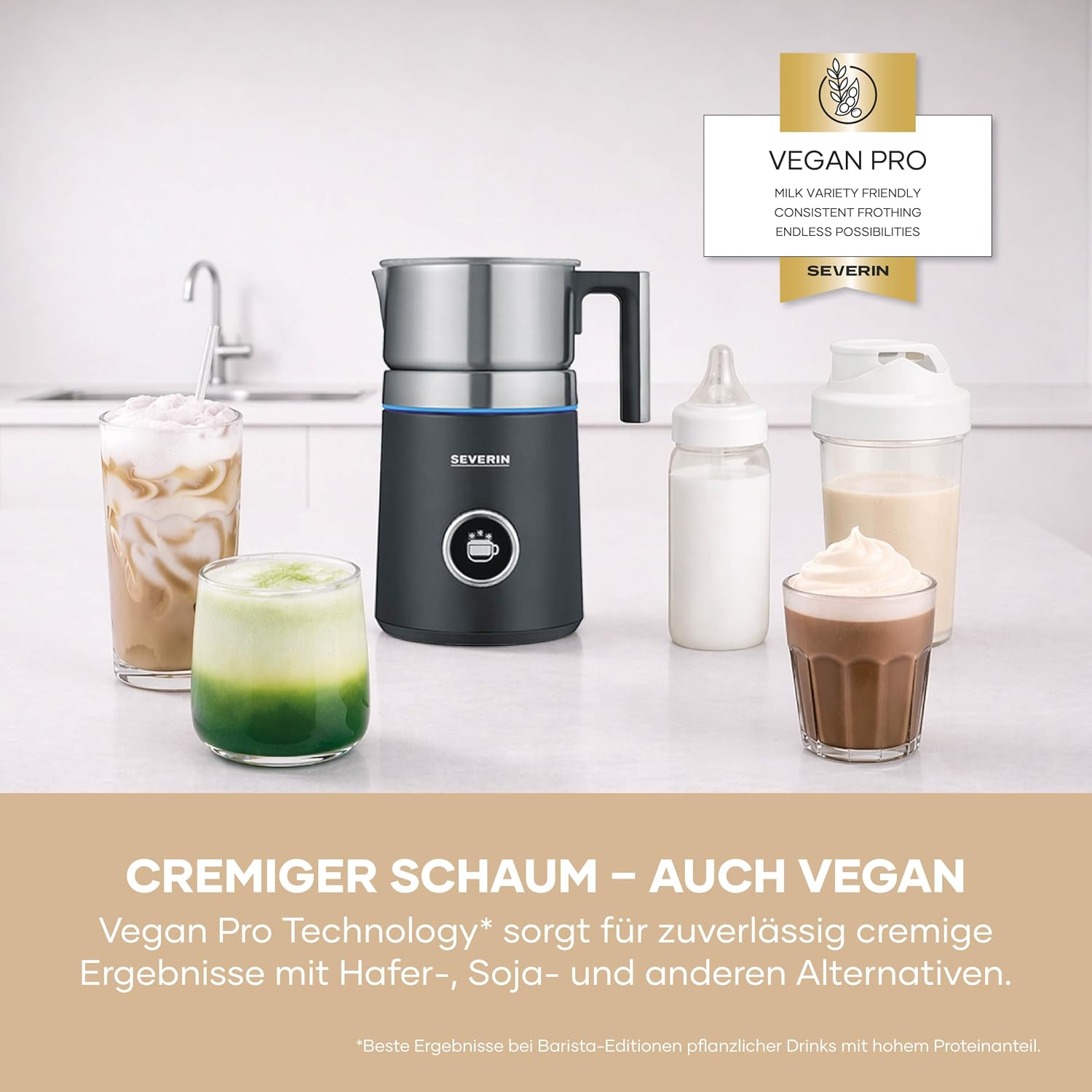 Thumbnail 5 de SEVERIN SPUMA 700 Plus Induktions-Milchaufschäumer – 13 Programme, OLED-Display, Barista-Qualität