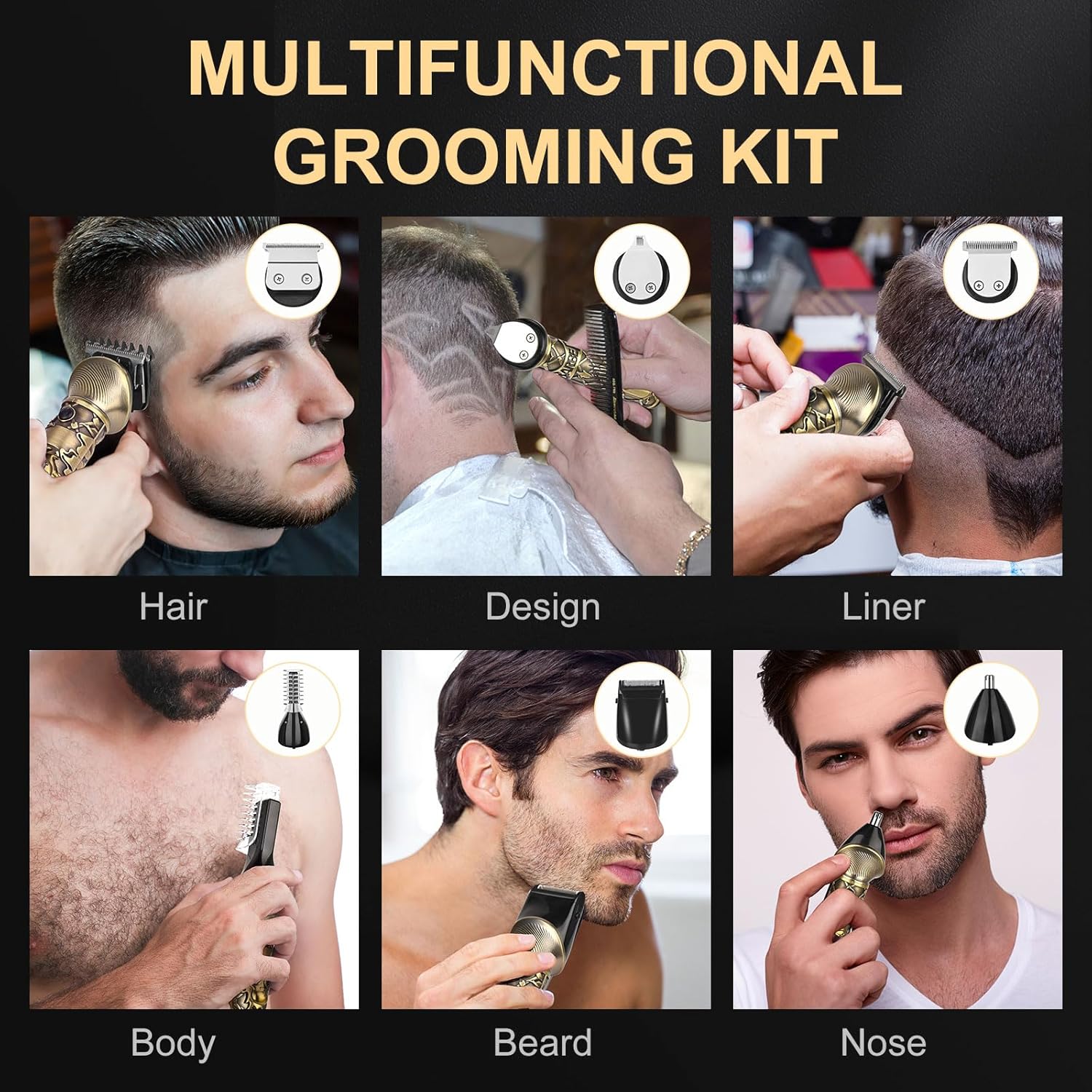 Detalle 2 de YIDON Hair Clippers 6-in-1 trimmer kit 💈