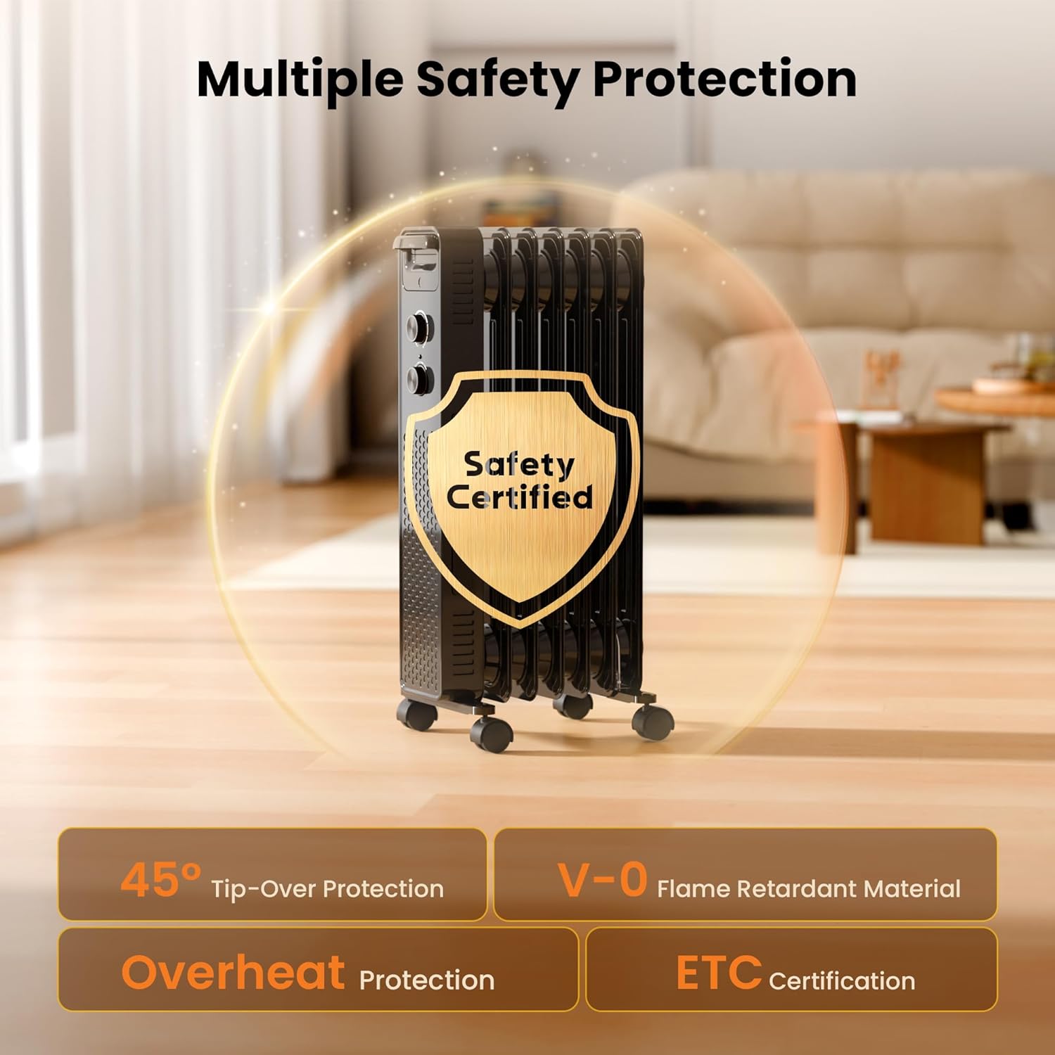 Thumbnail 3 de Portable Electric Radiator Heater 1500W