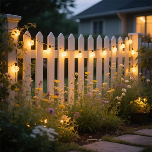 Detalle de GLOBELIT Guirlande Guinguette Extérieur 15M – Lumineuse LED IP45, Blanc Chaud, connexion jusqu’à 450 ampoules
