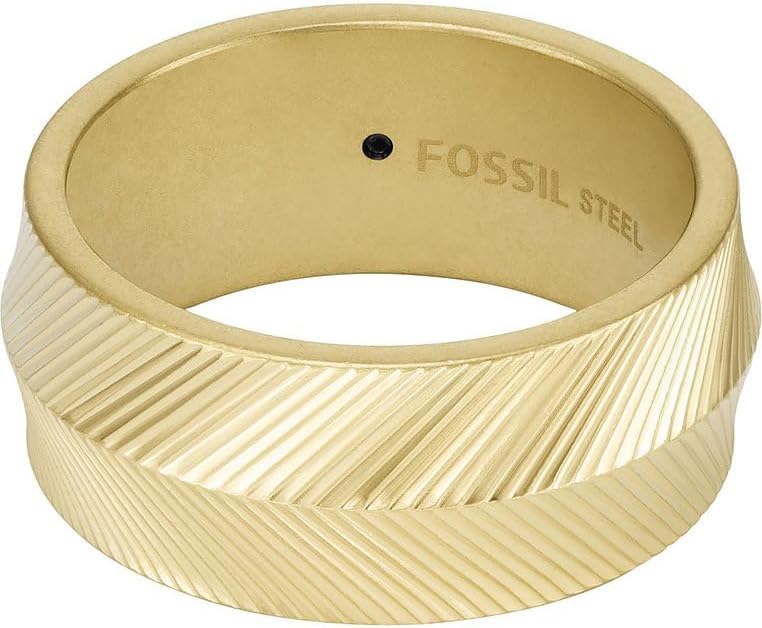 Thumbnail 3 de Fossil Herren-Edelstahlband Ringe – Goldfarben, matt/glänzend, Größen 18–21