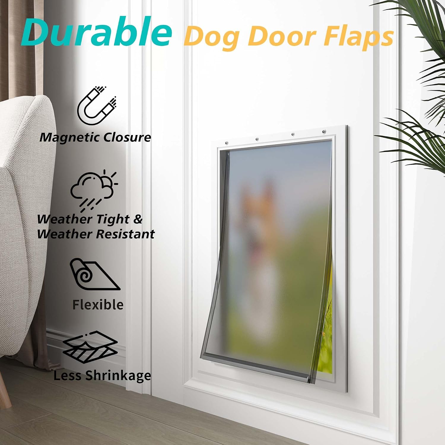 Detalle 2 de MOLYLY Dog Door Replacement Flaps, 2-Pack