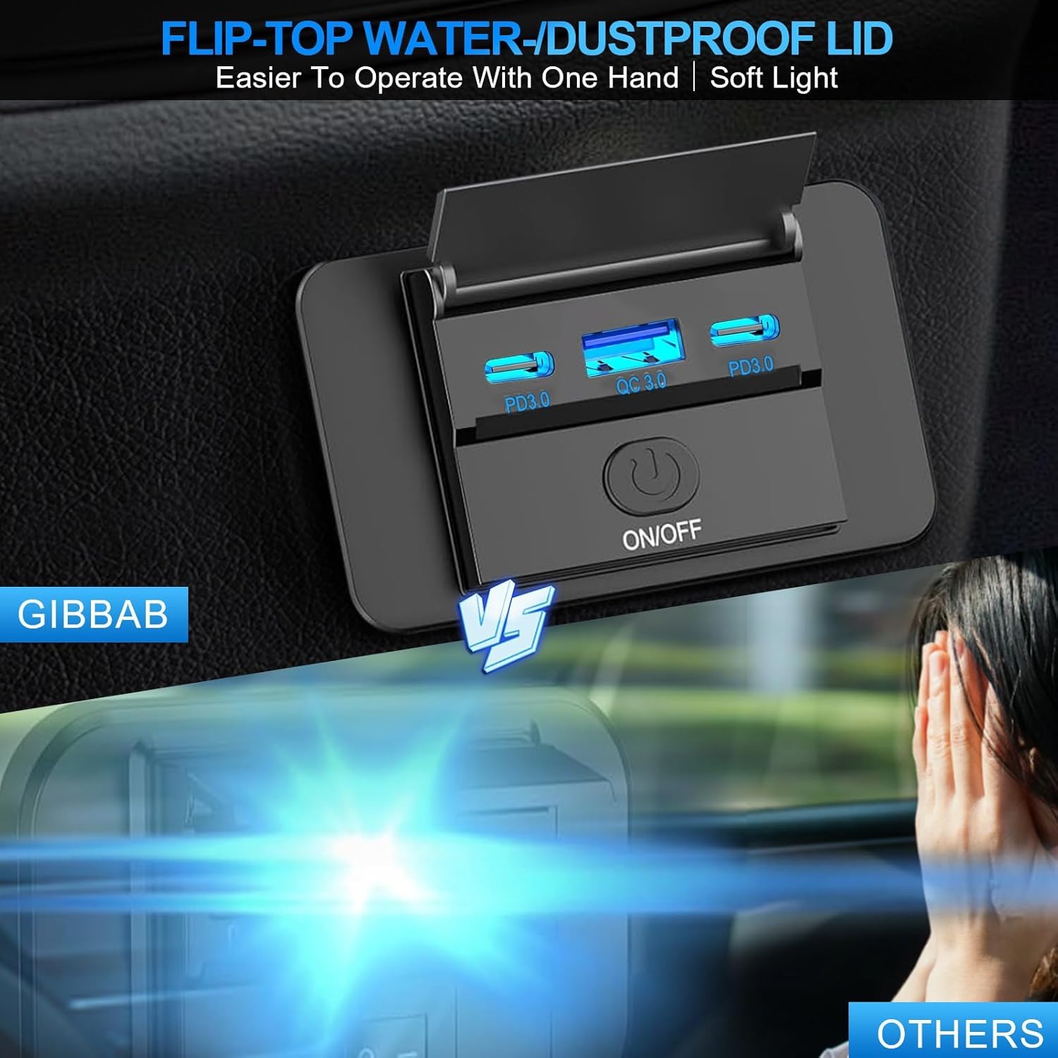 Thumbnail 6 de 2PCS 3-Port 12V RV USB Outlet (90W) with Dual PD3.0 Type‑C 72W + USB‑A QC3.0 18W, Panel Wall Mount Charger Adapter