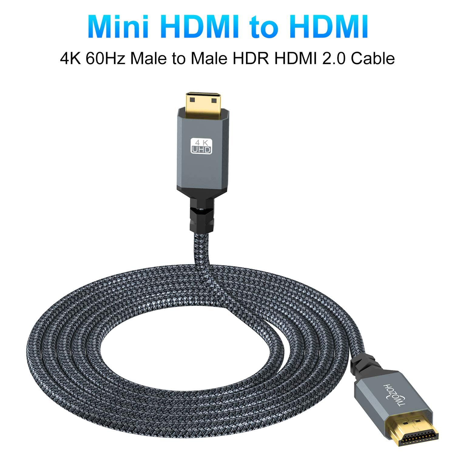 Detalle de Twozoh Mini HDMI to HDMI Cable 3M