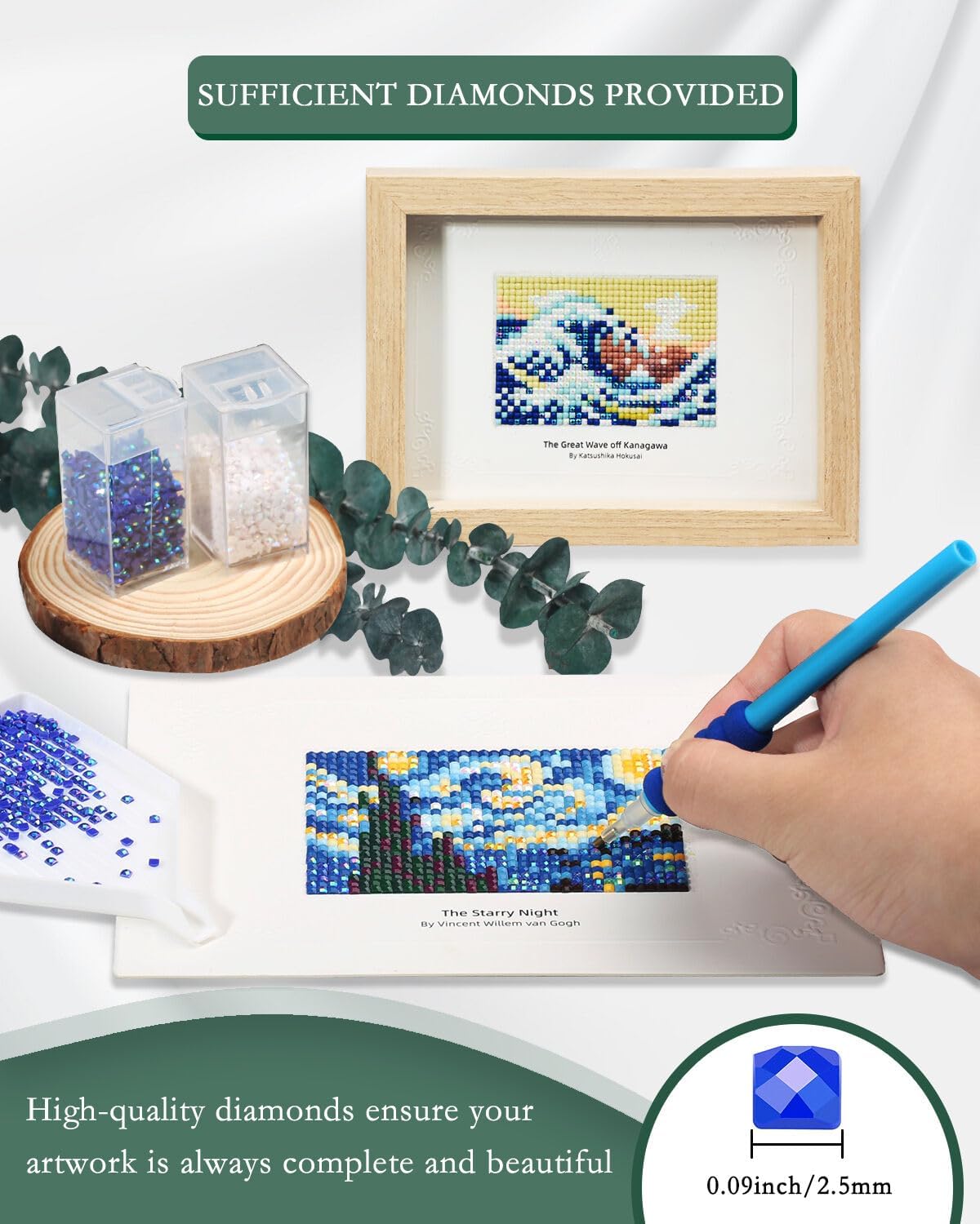 Detalle de Forever Young Minigem ダイヤモンドアートカード 12枚セット、スクエアビーズ・5x7インチ