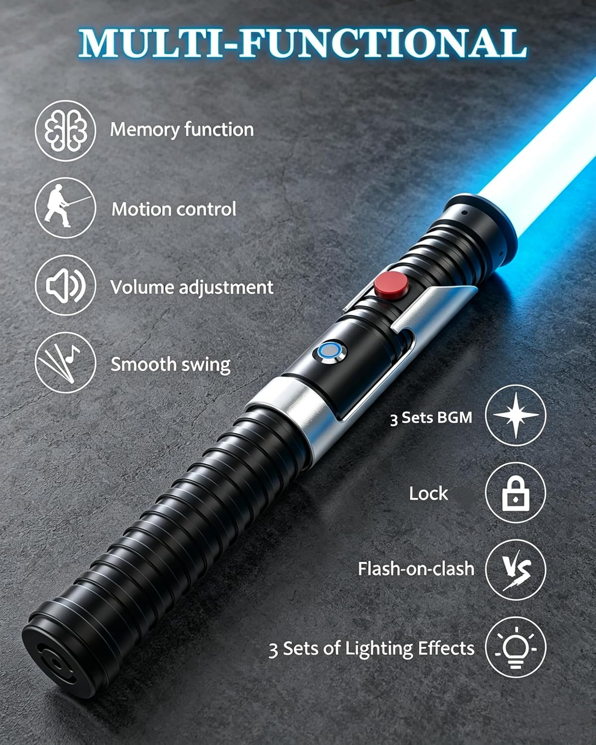 Detalle de Lorsaberus Legacy 12 RGB Motion Control Dueling Lightsaber (12 RGB, 16 sound fonts, smooth swing)