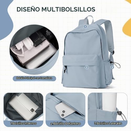 Thumbnail 3 de HYC00 Mochila Escolar Azul: versatilidad y comodidad para estudio y día a día