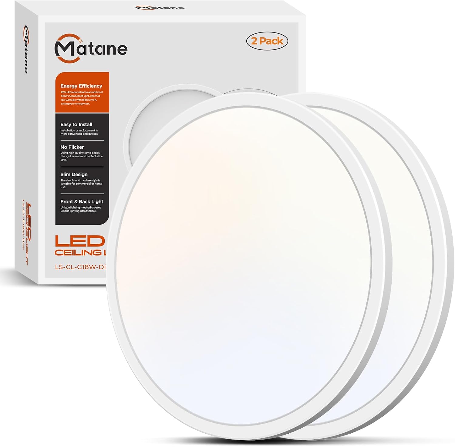 Detalle de Matane Deckenlampe LED rund Ø22 cm, 18W