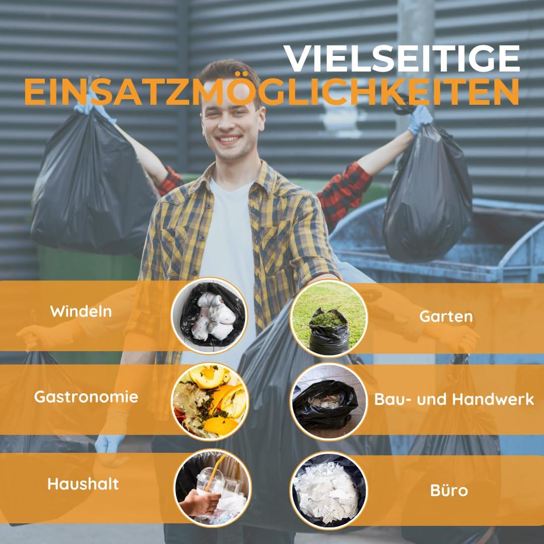 Thumbnail 3 de Demmelhuber Müllsäcke 150L extrastark & reißfest, 75 μm – 6 Rollen