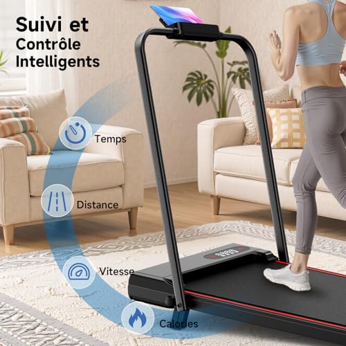 Thumbnail 6 de Dskeuzeew tapis de course pliable 2-en-1, 2,5 HP, bande de 40 × 100 cm