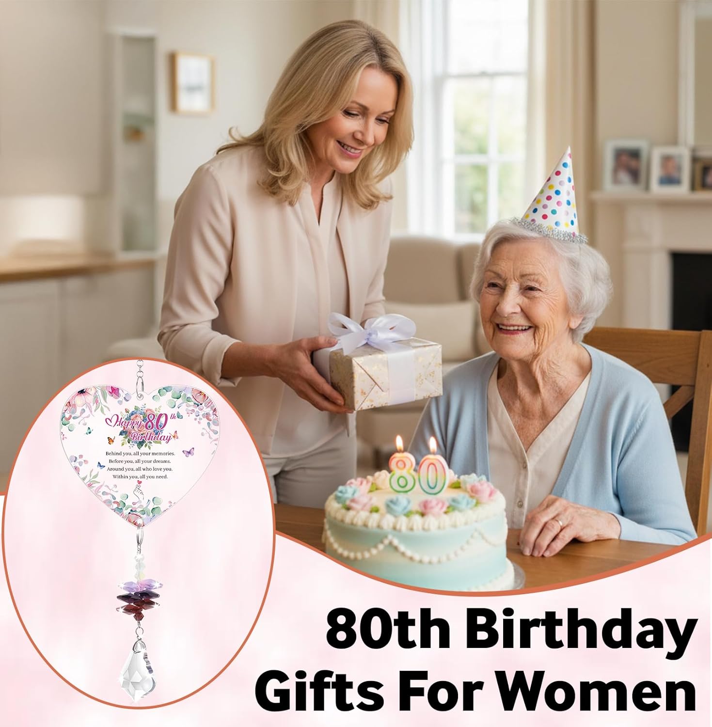 Thumbnail 1 de 80th Birthday Crystal Suncatcher for Women