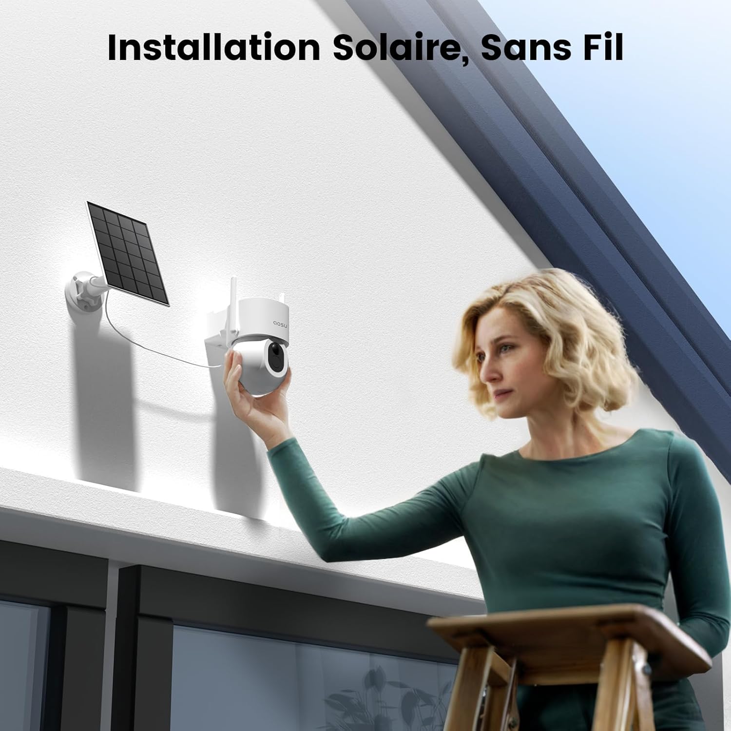 Thumbnail 4 de aosu 3K Caméra Surveillance WiFi Extérieure Sans Fil — Solaire, 360° PTZ avec Détection IA Personne/Véhicule/Animal et Vision Nocturne en Couleurs