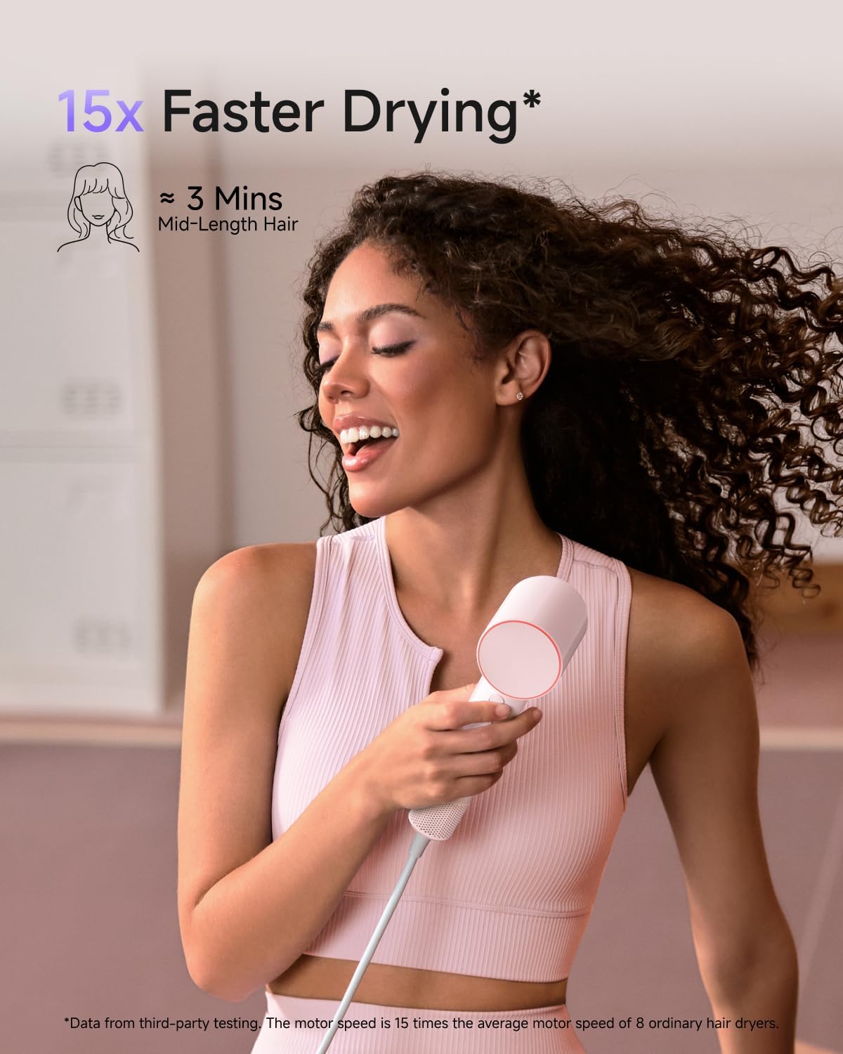 Detalle 2 de Laifen HD20B-OS Air Hair Dryer, Pink, Ionic, 5 Heat Modes