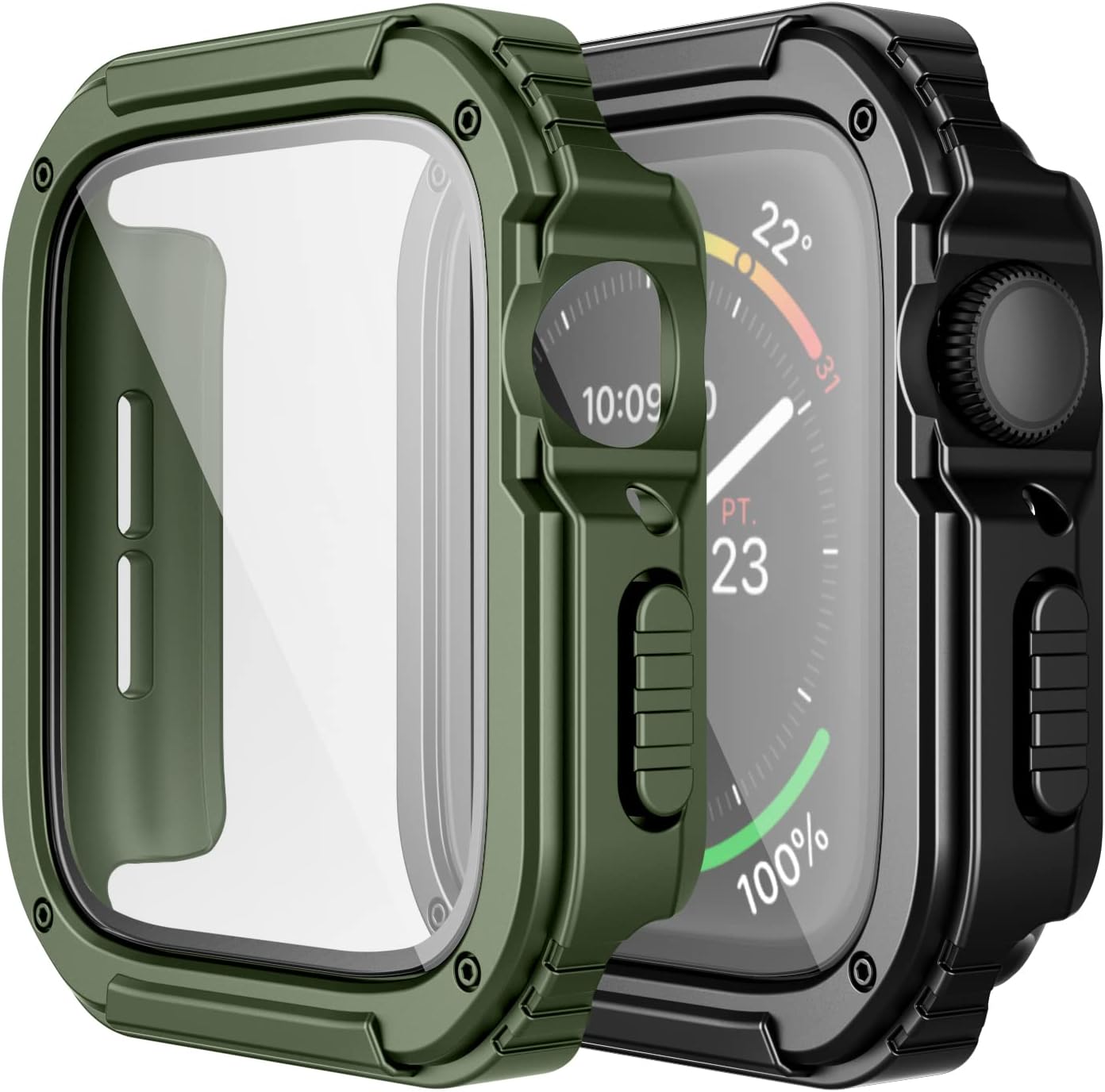 Detalle 2 de Adepoy 2-Pack Rugged Case for Apple Watch Series 10 42mm (with Tempered Glass Screen Protector)