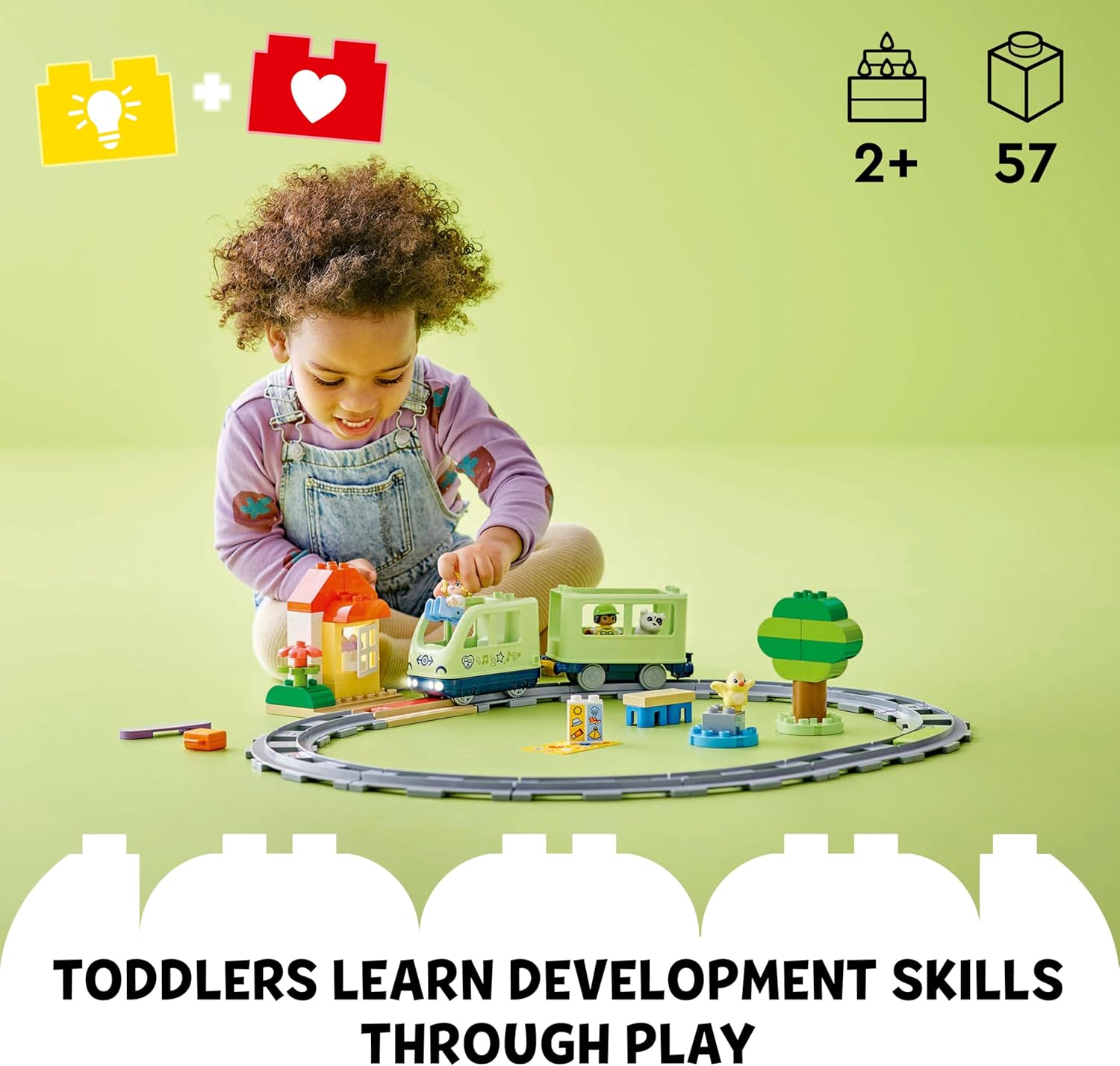 Detalle 2 de LEGO DUPLO Interactive Adventure Train Set 10427 – Toddler learning toy for 2+ year olds