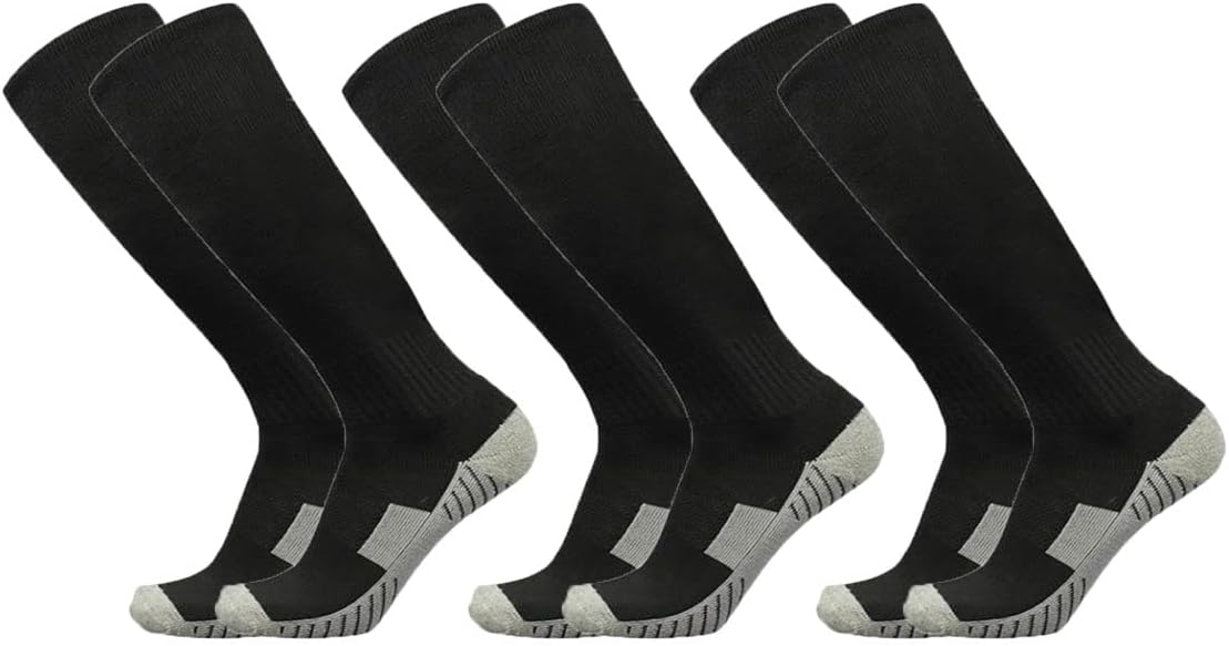 Detalle de Baseball Socks 3-Pairs (Kids/Youth/Adult) Cushioned Athletic Socks for Soccer, Softball & More