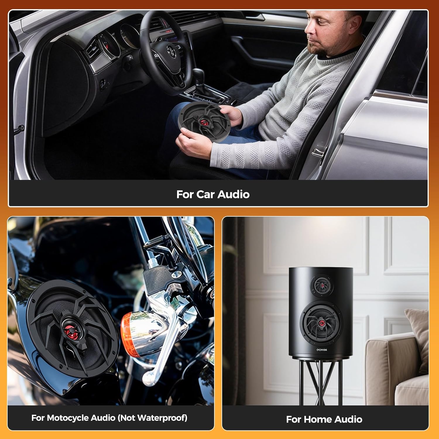 Detalle de CLES ZYZ 6.5" Coaxial Car Speakers: 250W RMS Upgrade with 1000W Peak Power