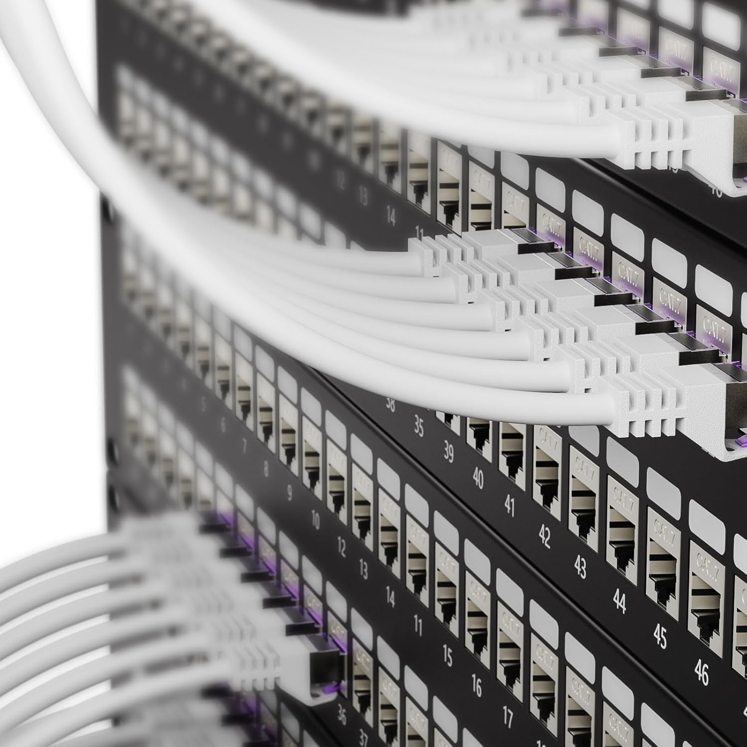 Thumbnail 4 de FGB CAT7 Patchkabel 10 Gbit/s, 0,25 m (x10), RJ45 S/FTP PIMF, SFTP Schirmung – weiß