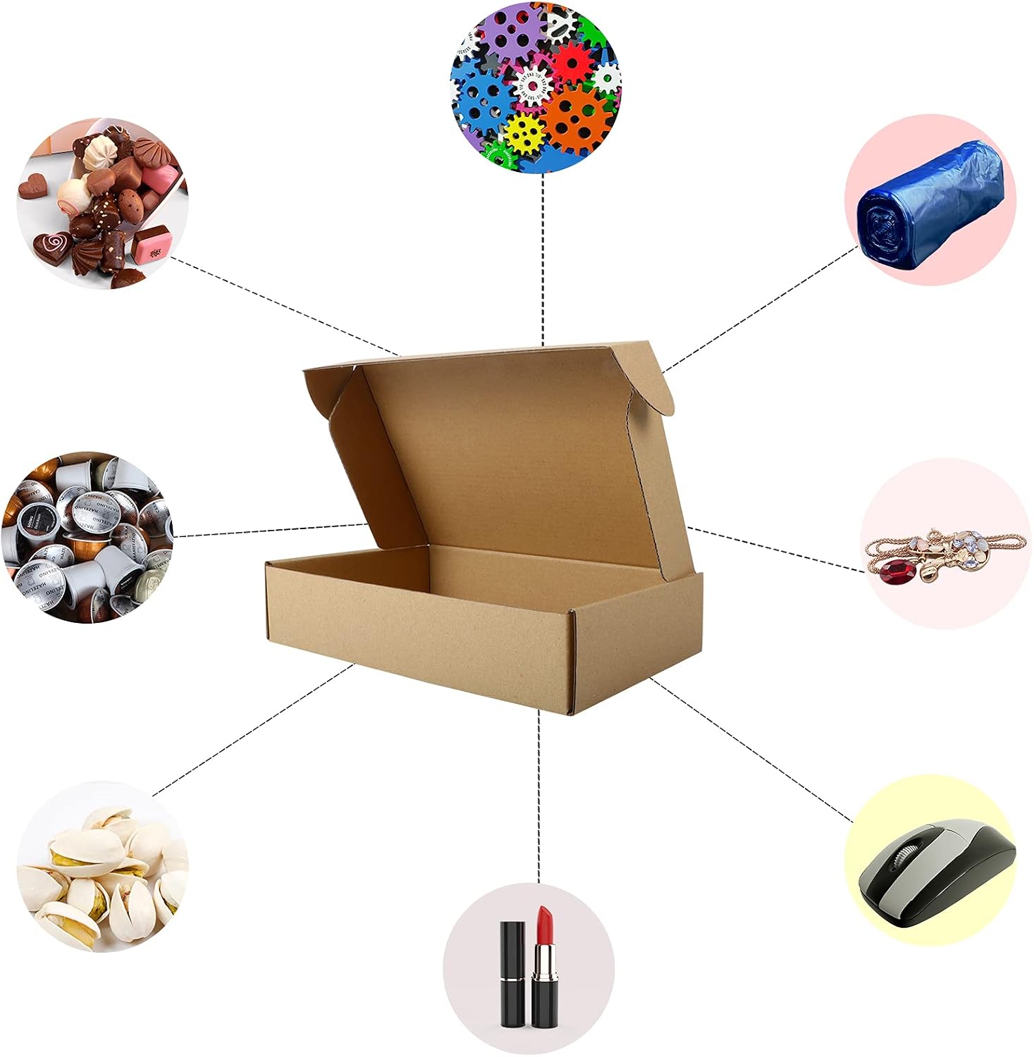 Thumbnail 6 de RLAVBL 25 Pack Shipping Boxes (9x6x2 in) Brown Corrugated Cardboard