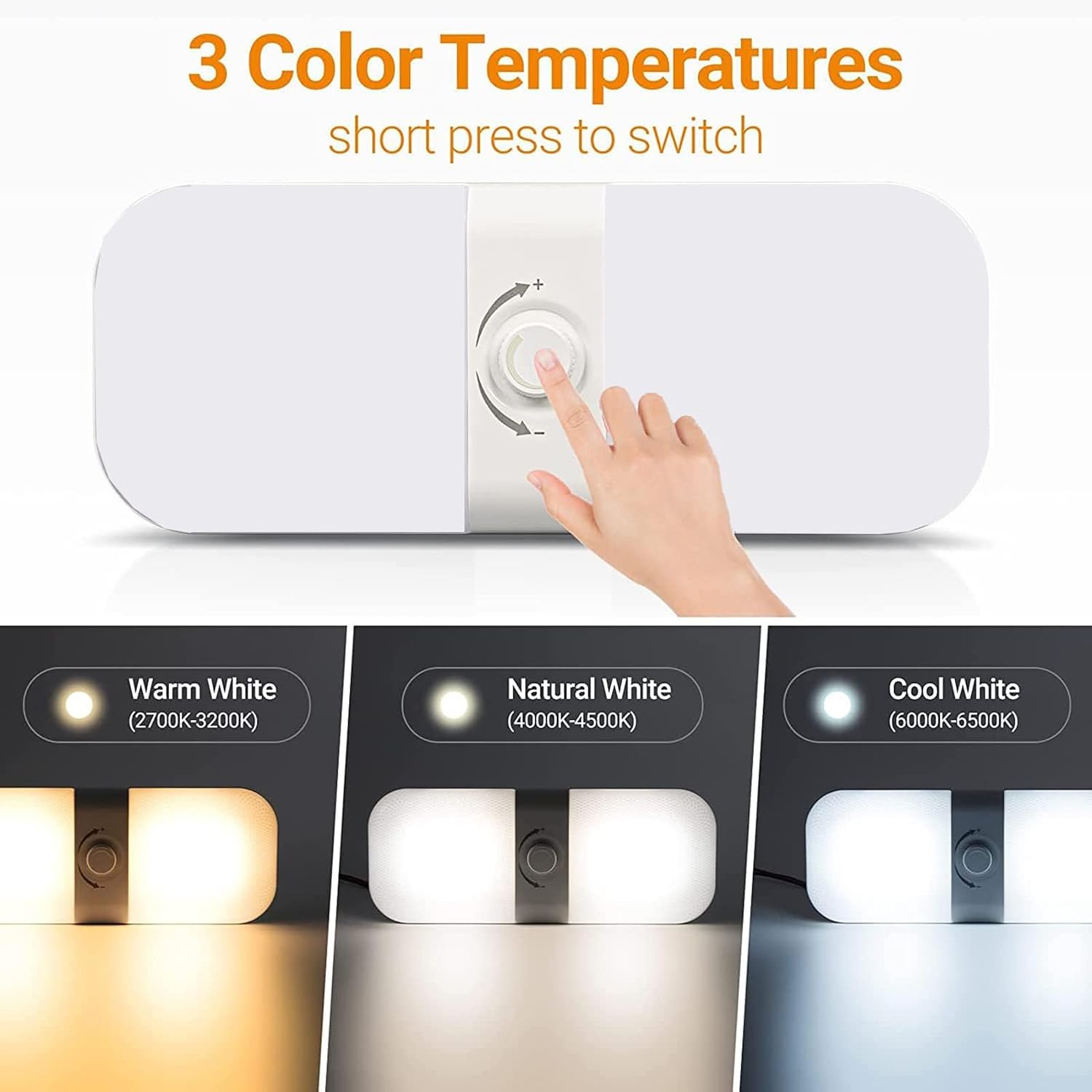 Detalle de ANYPOWK RV Light 1 12V LED Interior Light, Dimmable, 3 Colour Temperatures