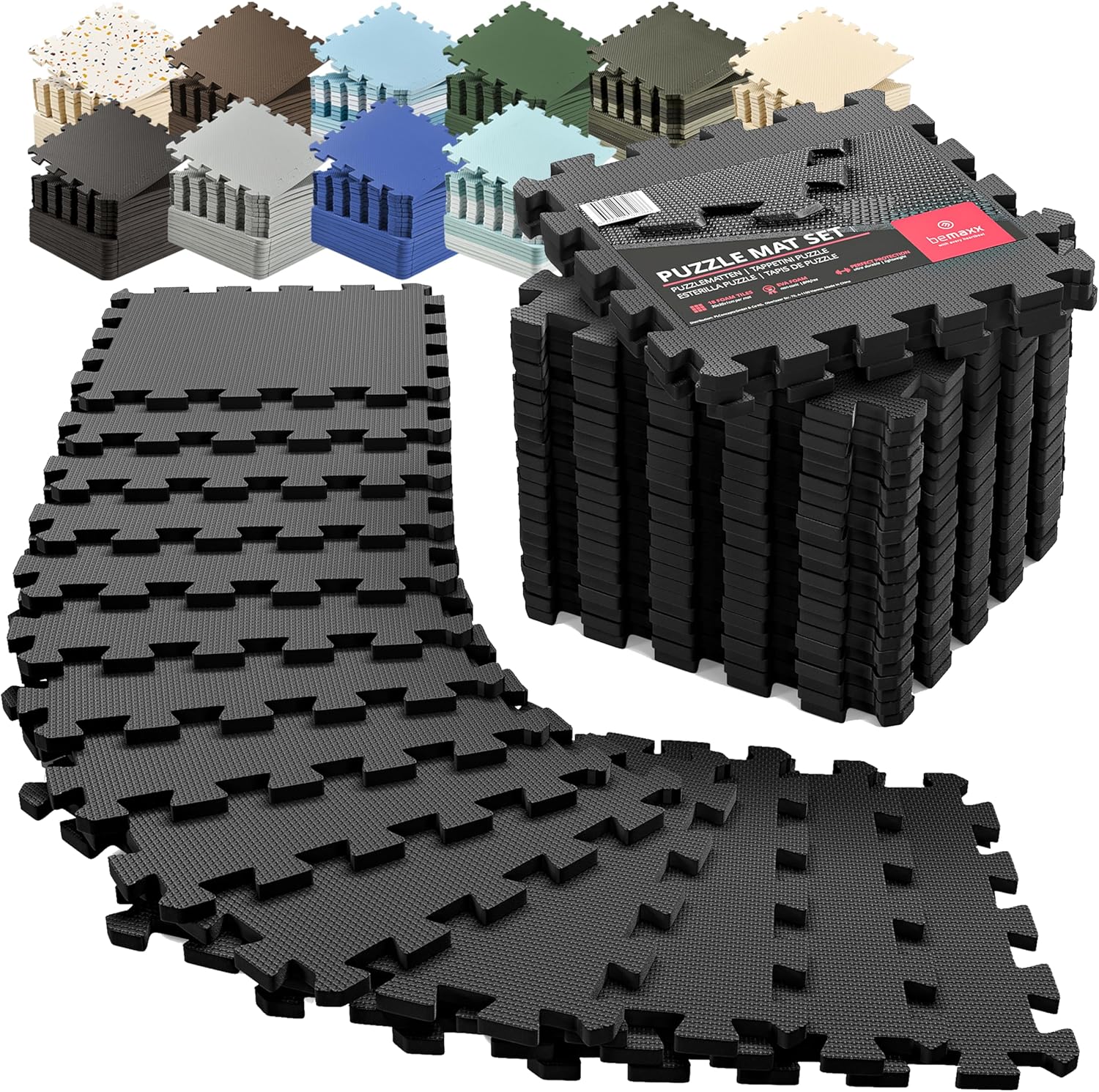 Detalle de bemaxx Gym Mat Set, 18 pcs EVA Foam, 18 sq ft 🏋